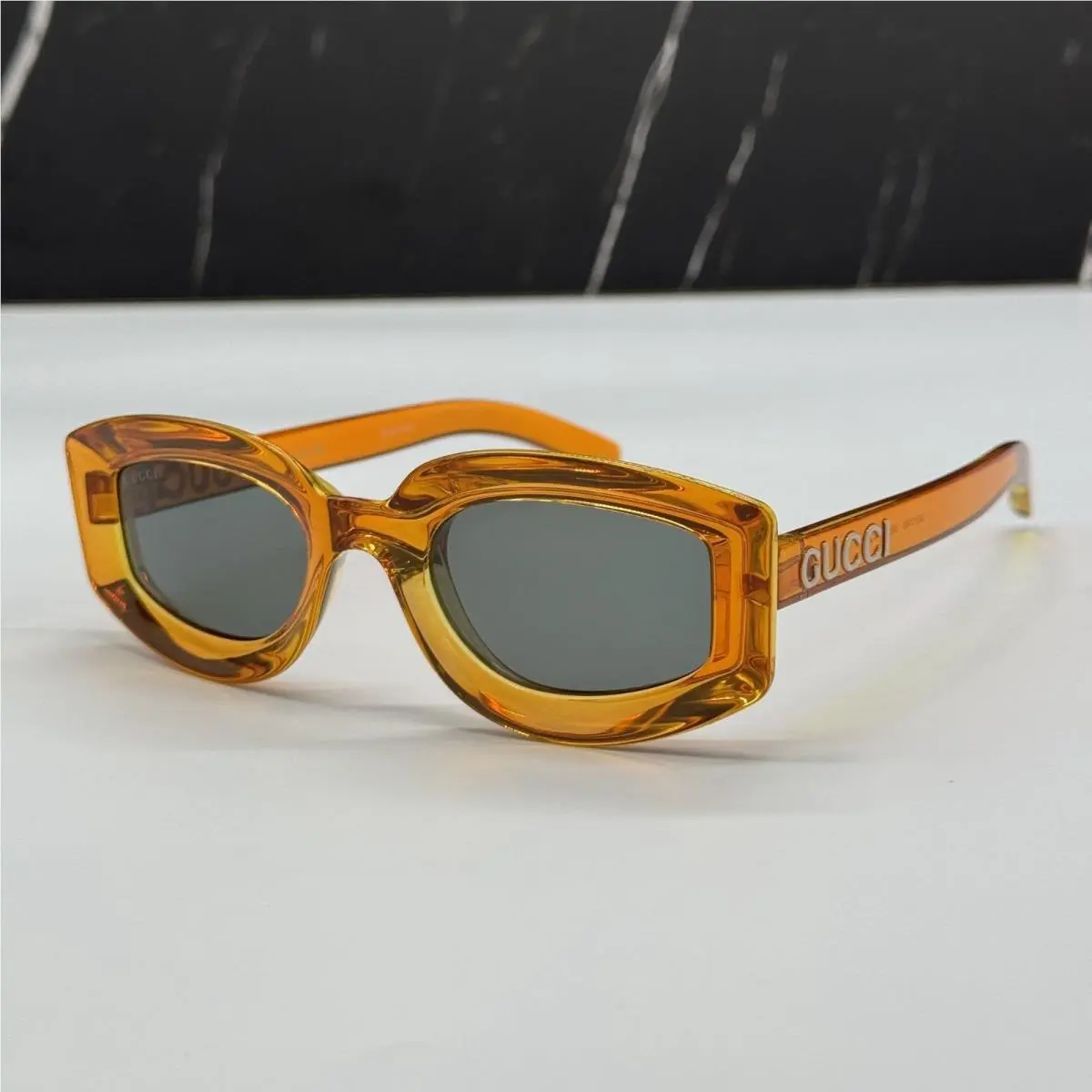 Sunglasses GG1719S 005 Orange Gray Eyewear by Gucci