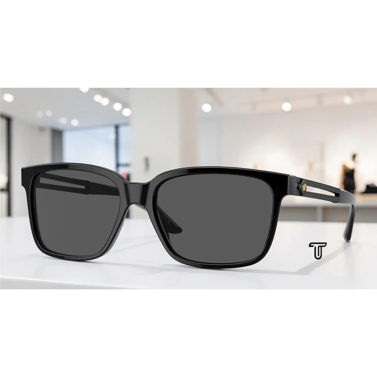 VE4307 533287 Black Dark Grey 58 mm Men`s Sunglasses by Versace