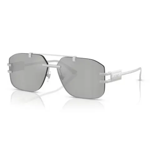 0VE2275 10008V Silver/clear Mirror Soft Square Men`s Sunglasses by Versace