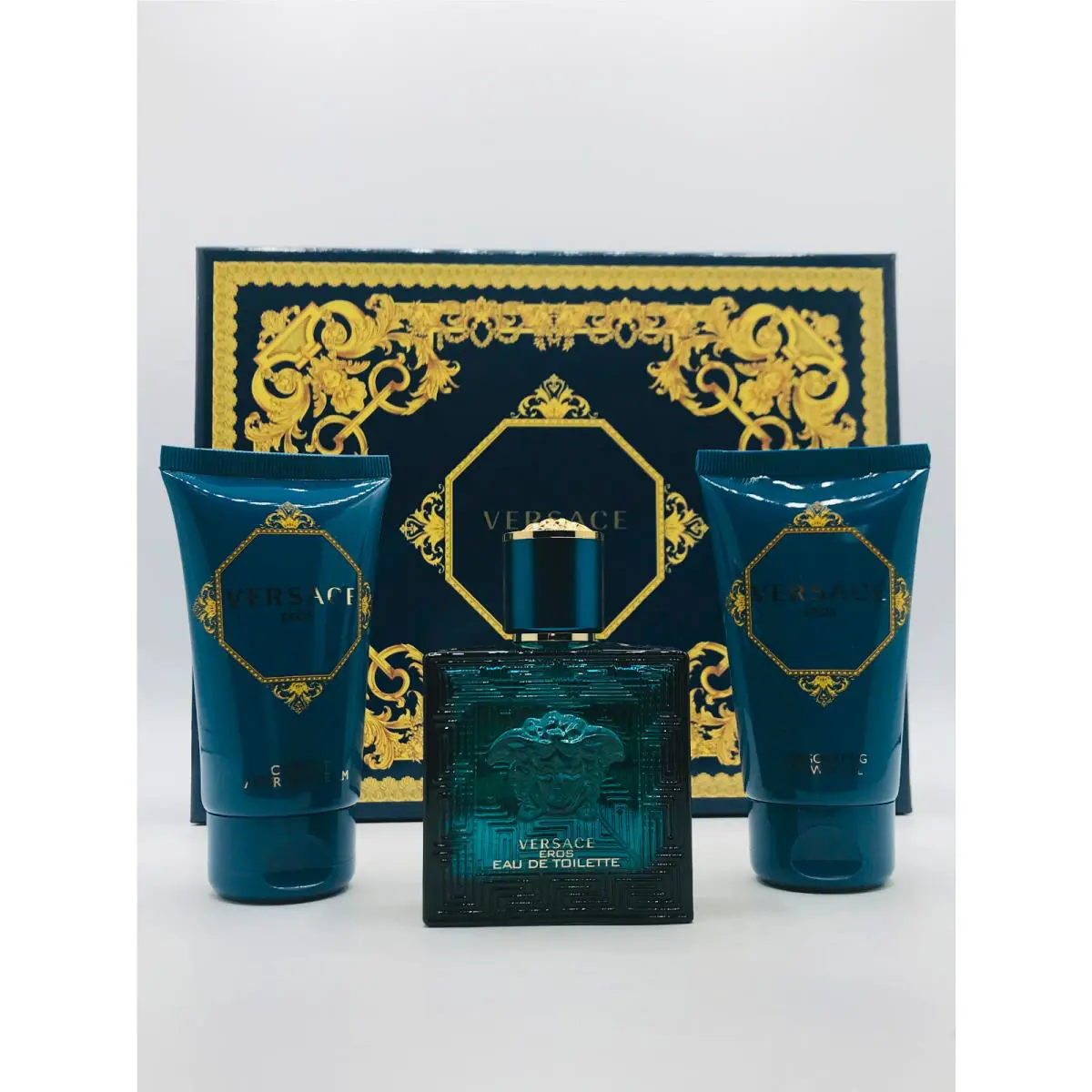 Versace Eros Men 3pc Set Men Cologne Spray 1.7 oz Shower Gel After Shave