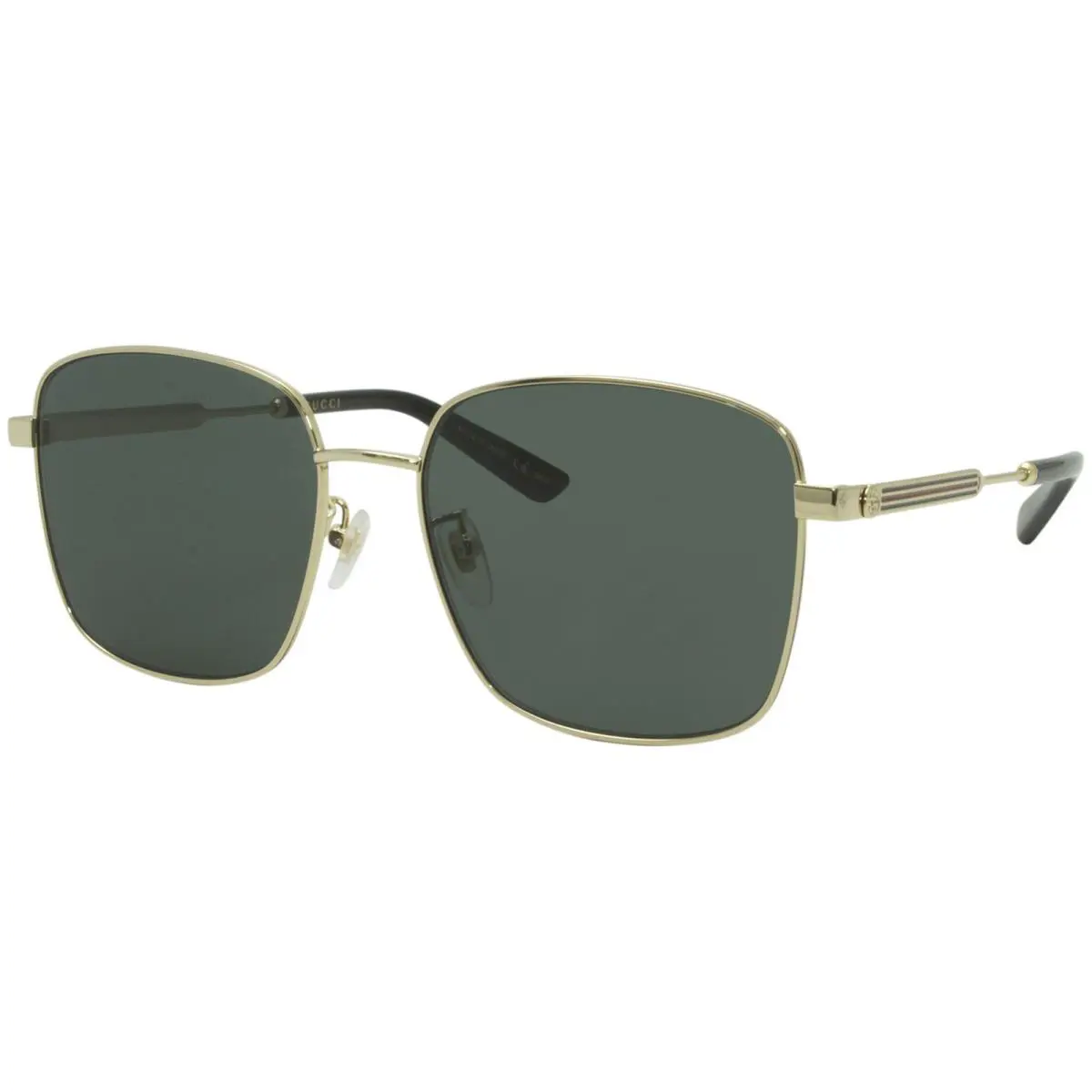 Gucci GG0825SK 001 Sunglasses Women`s Gold-black/green Lens Fashion Square 58mm - Frame: Gold, Lens: Green