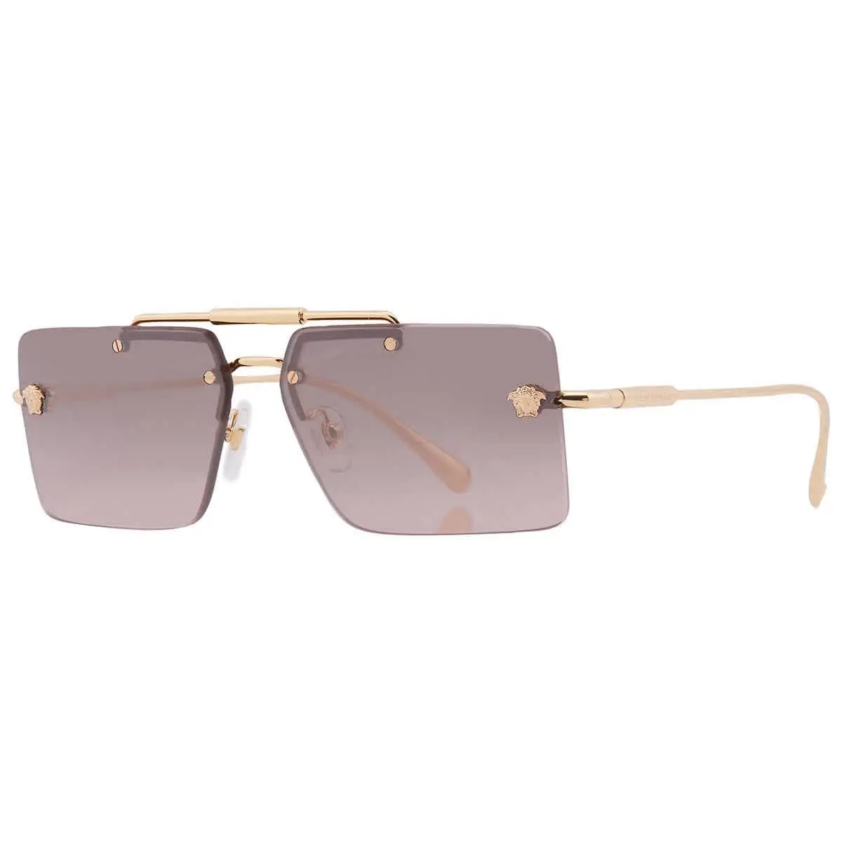 Versace Pink Gradient Flash Mirror Rectangular Ladies Sunglasses VE2245 100258
