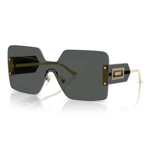 Versace 0VE2277 100287 Gold/dark Grey Square Women`s Sunglasses