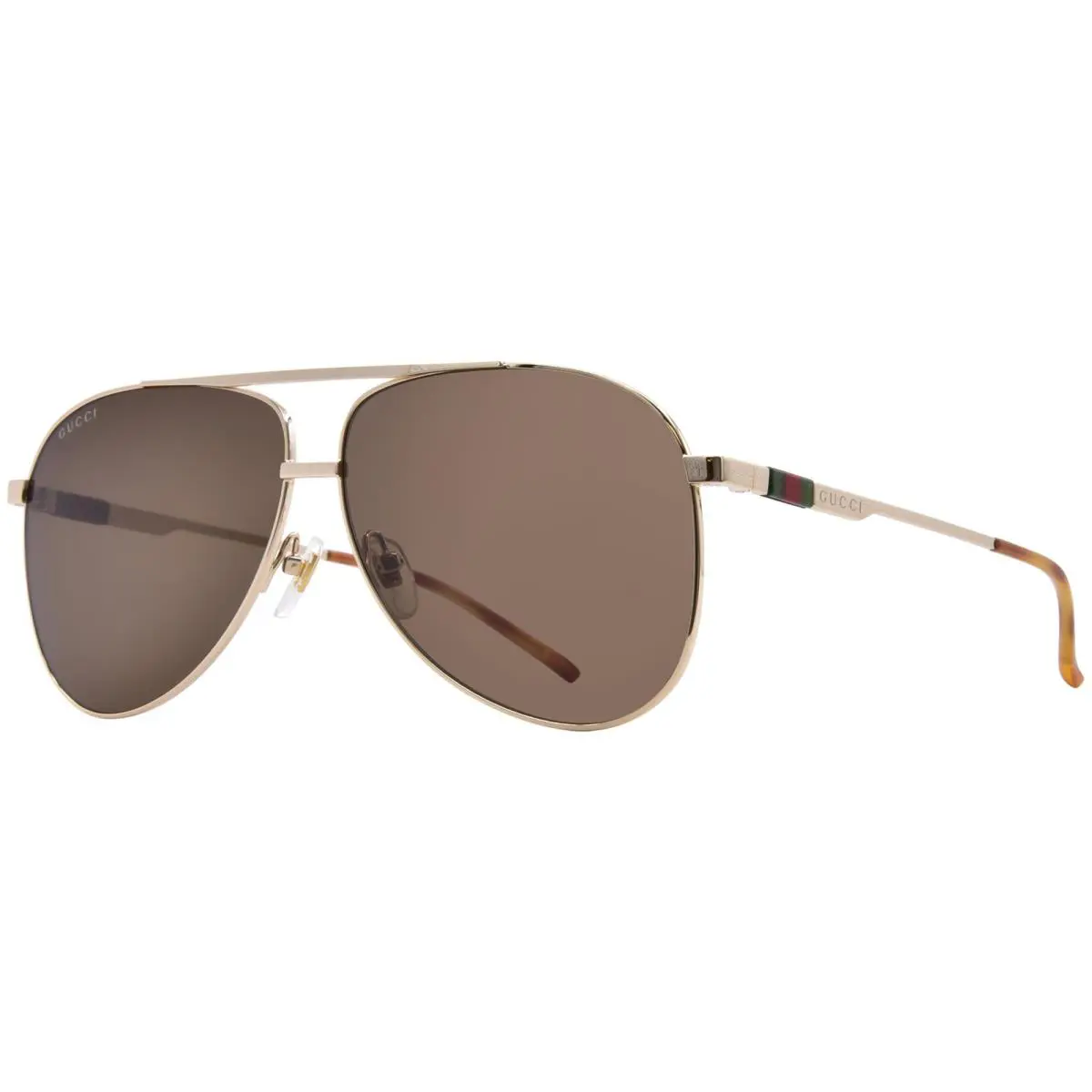 Gucci GG1677S 002 Sunglasses Men`s Gold/brown Lenses Pilot Style 62mm - Frame: Gold, Lens: Brown
