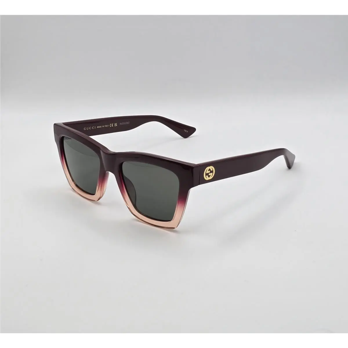 Gucci GG1714S 008 Burgundy Red / Grey Lens Women`s Sunglasses