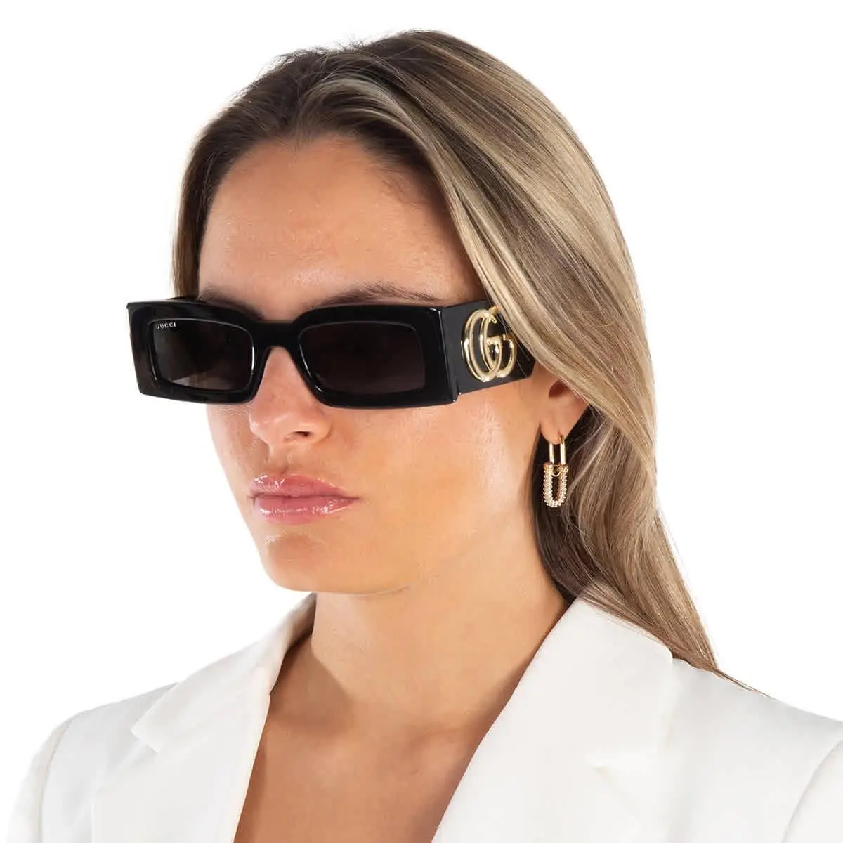 Grey Rectangular Sunglasses GG1425S 001 53 GG1425S 001 53 by Gucci