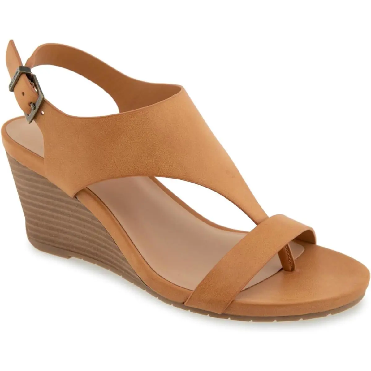 Kenneth Cole Reaction Women`s Greatly Thong Wedge Sandal Camel