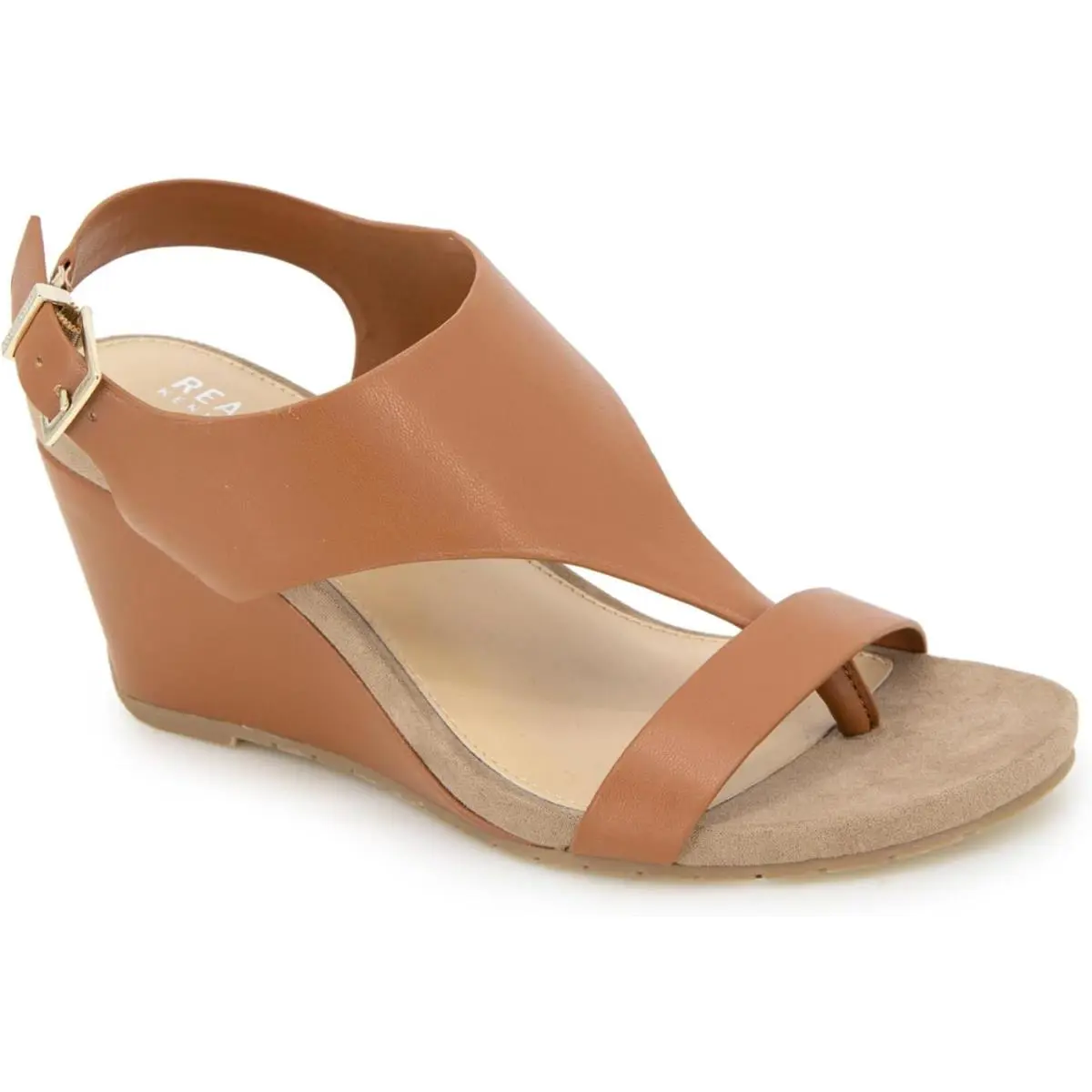 Kenneth Cole Reaction Women`s Greatly Thong Wedge Sandal Luggage