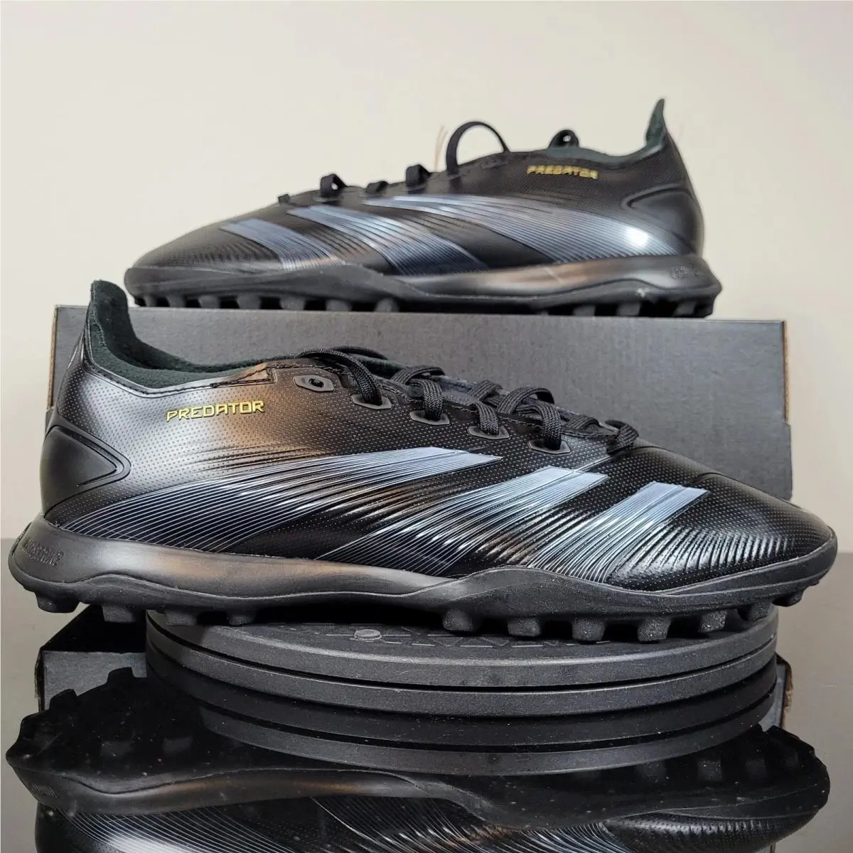 Predator 24 League Turf Soccer Cleats Black Carbon IF6377 Men`s Size 7.5 by Adidas