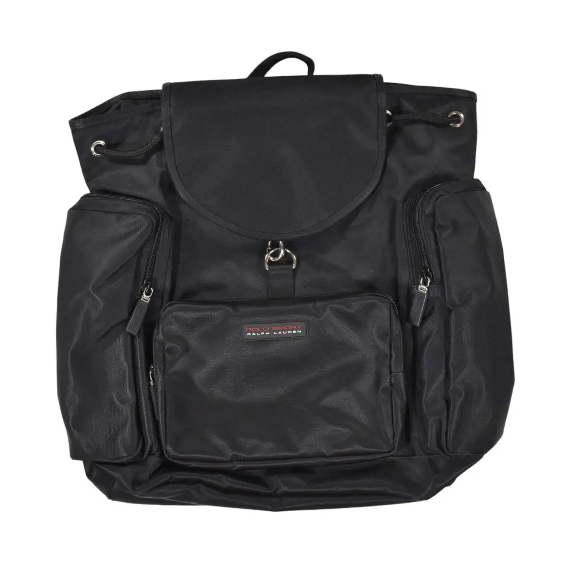 Vintage Ralph Lauren Polo Sport Black Nylon Drawcord Backpack