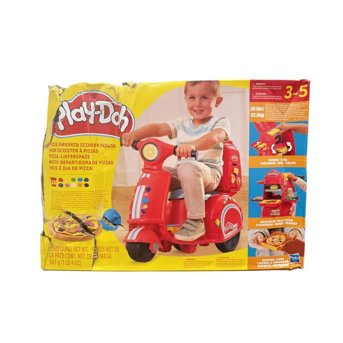 Play-doh Pizza Delivery Scooter Playset Large Ride-on Play Food Preschool Toys
