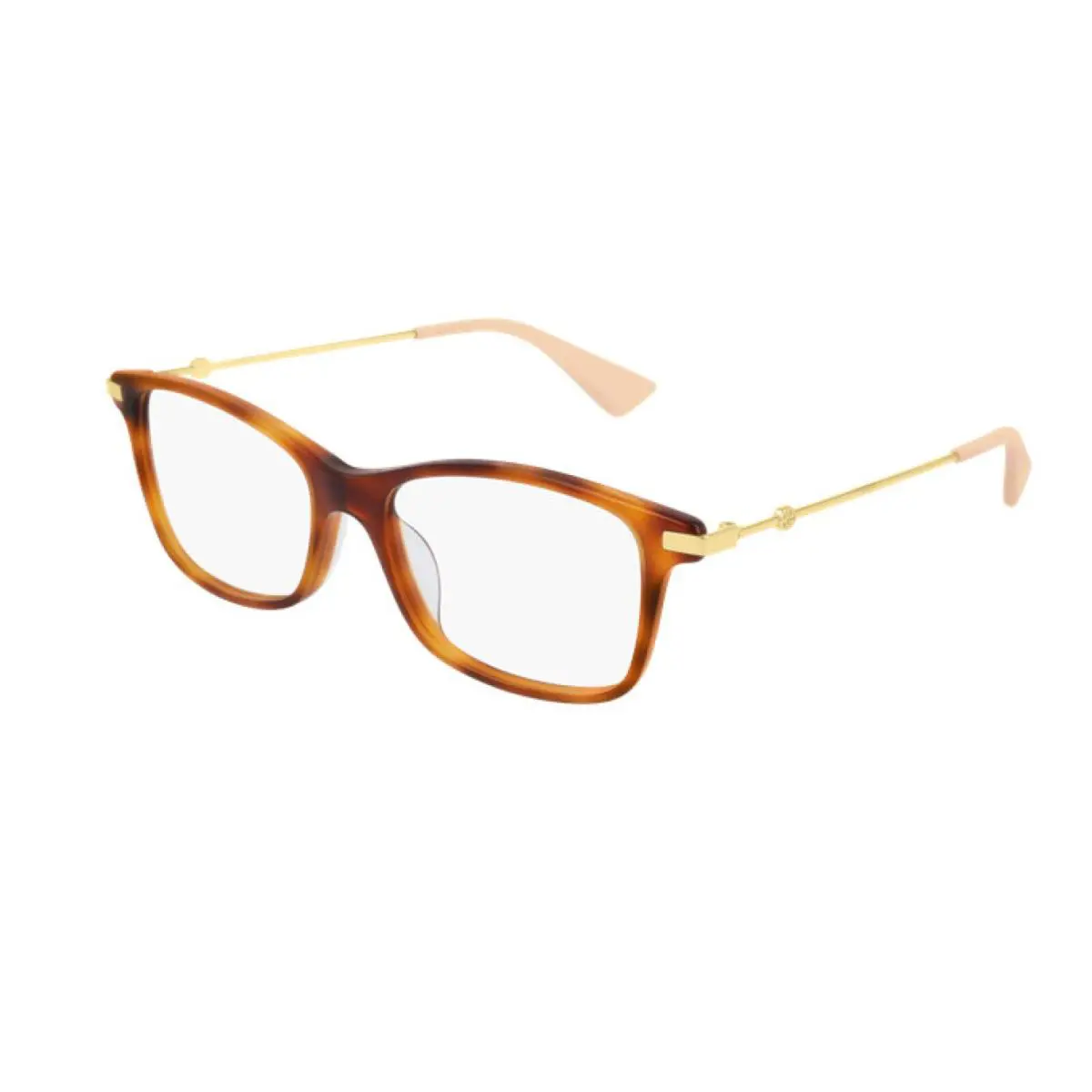 Gucci Women`s Square 55mm Eyeglasses Frames Havana Gold GG0513OA-009