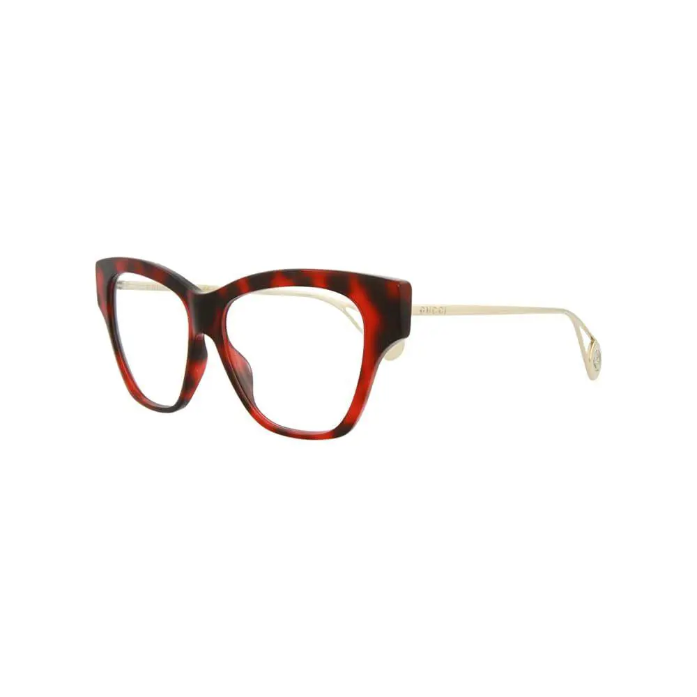 Gucci Women`s Cat-eye 52mm Eyeglasses Frames Havana Gold GG0438O-004 - Frame: Havana Gold