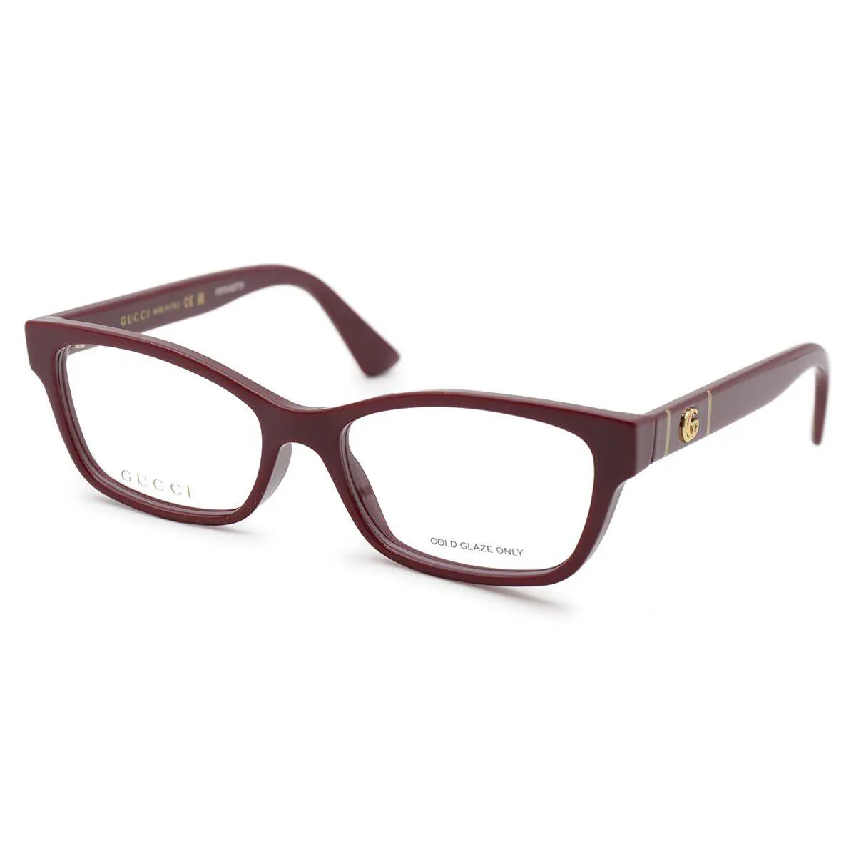 Gucci Women`s Rectangular 53mm Eyeglasses Frames Bordeaux GG0635O-006