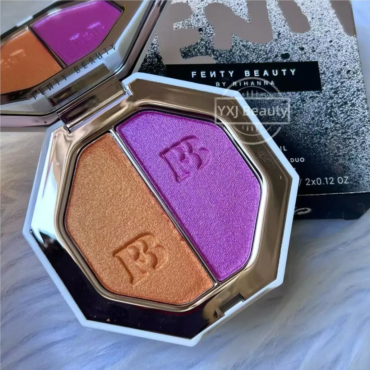 Fenty Beauty Kilowatt Foil Freestyle Highlighter Duo Full Size 2x 3.5g Rare