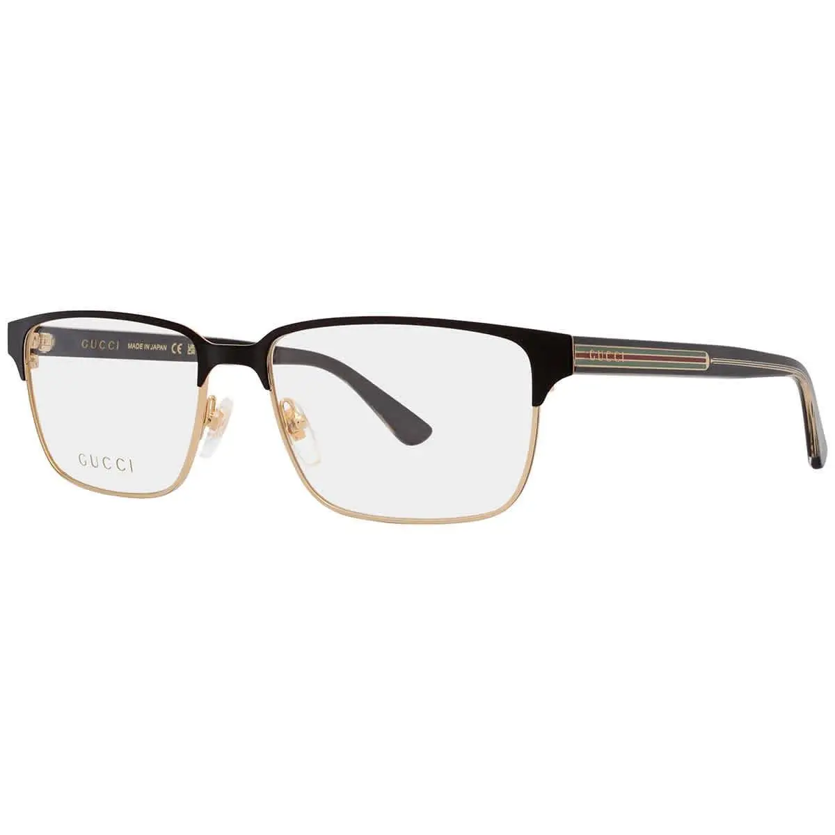 Gucci Demo Rectangular Men`s Eyeglasses GG0383O 004 58 GG0383O 004 58