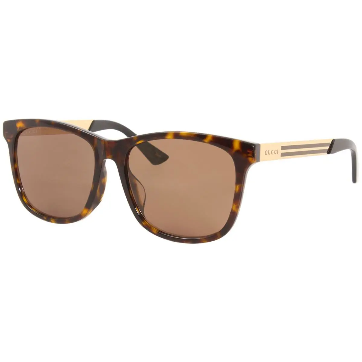 Gucci Web GG0695SA 002 Sunglasses Men`s Havana-gold/brown Lenses Square 56mm - Frame: Brown, Lens: Brown