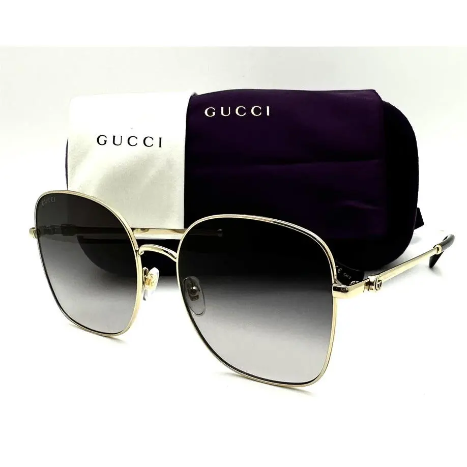 Gucci Sunglasses GG 1143 S 001 Gold /grey 59-19-145 with Case