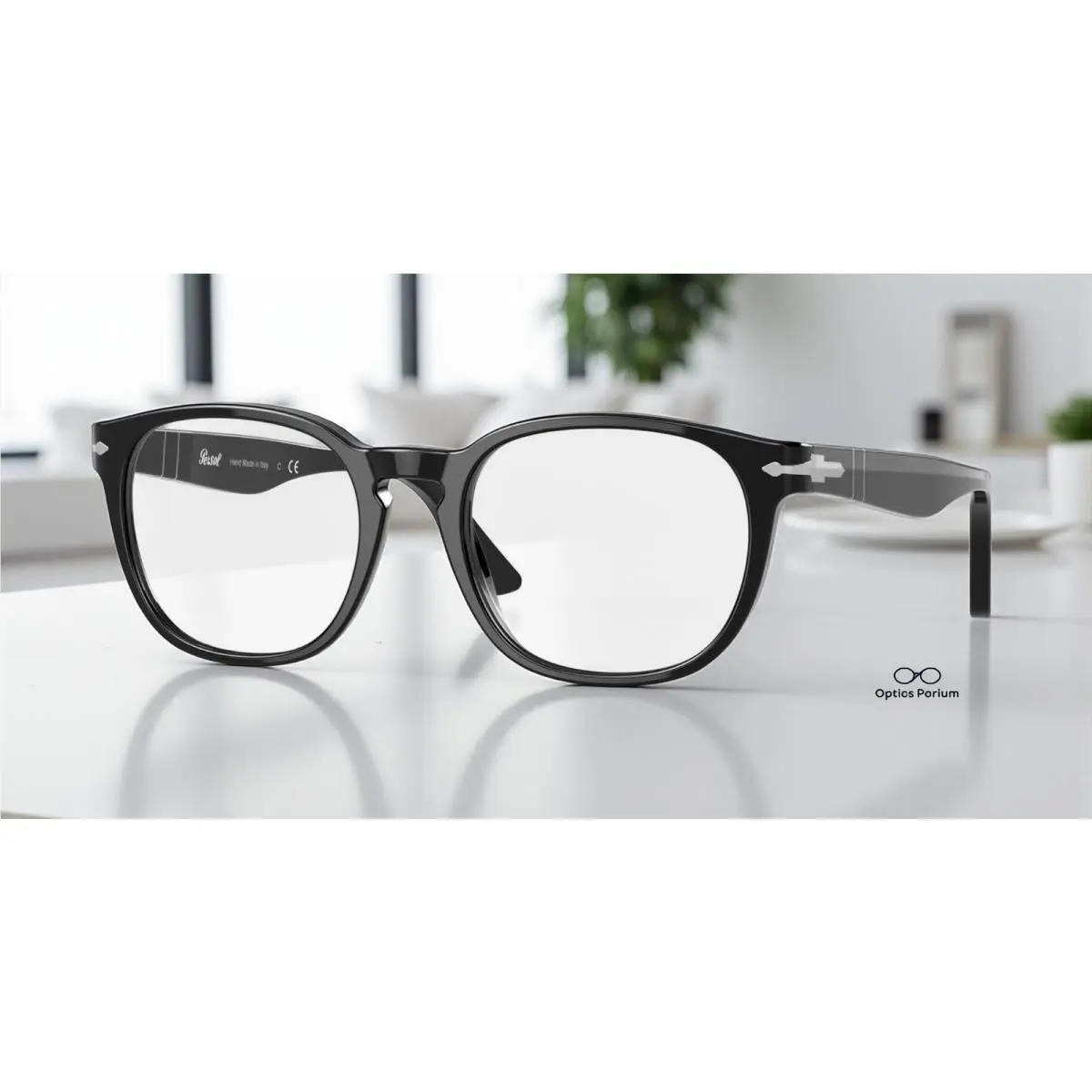 Persol PO3283V 95 Black Transparent Demo Lens 52 mm Men`s Eyeglasses