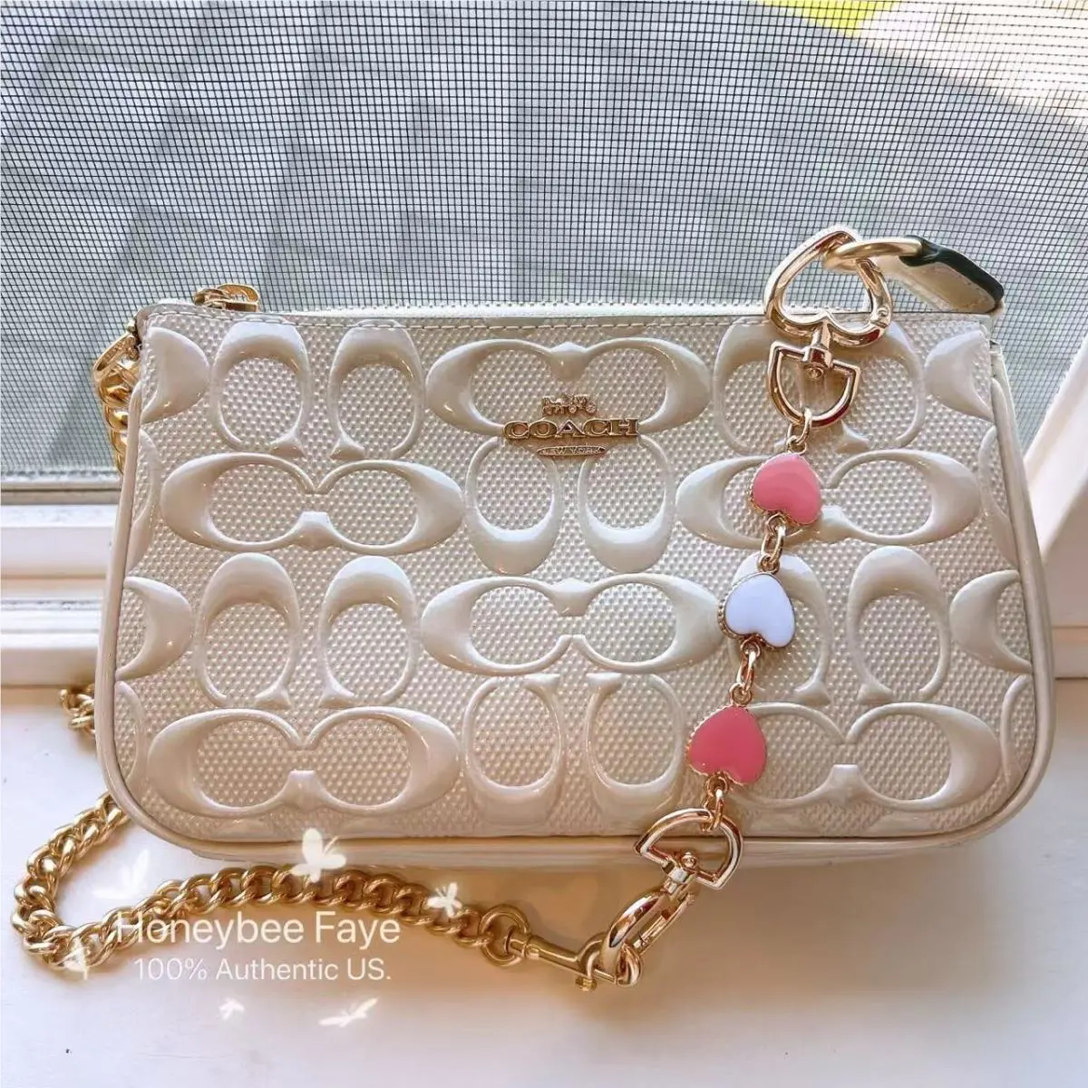 Coach Nolita 19 In Signature Leather CU000 Plus Extended Heart Cha