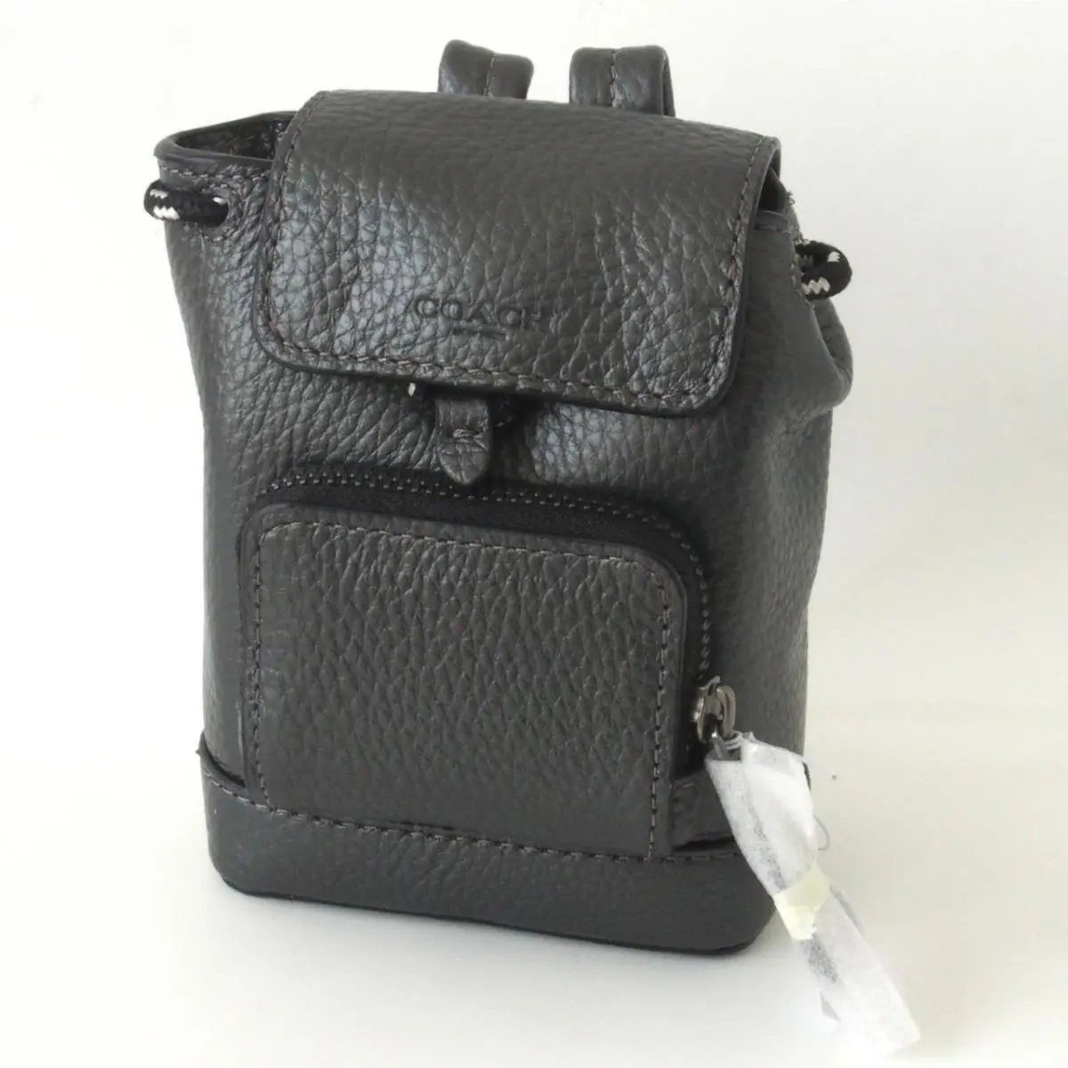 Coach Micro Turner Key Fob Refined Leather Zip Pocket C6962 3.5x5x1.75