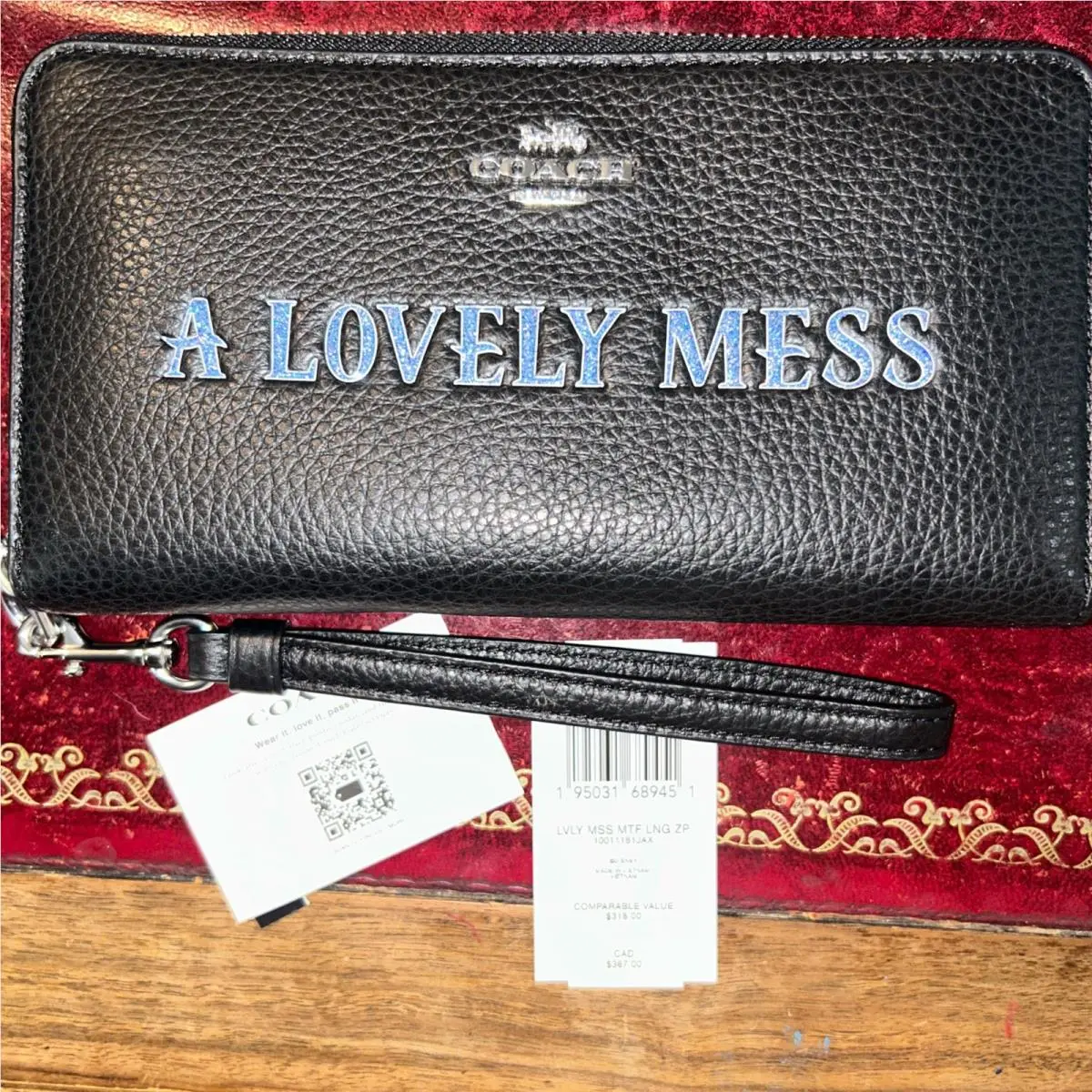 Coach x Disney Long Zip Leather Wallet Wristlet A Lovely Mess Ariel