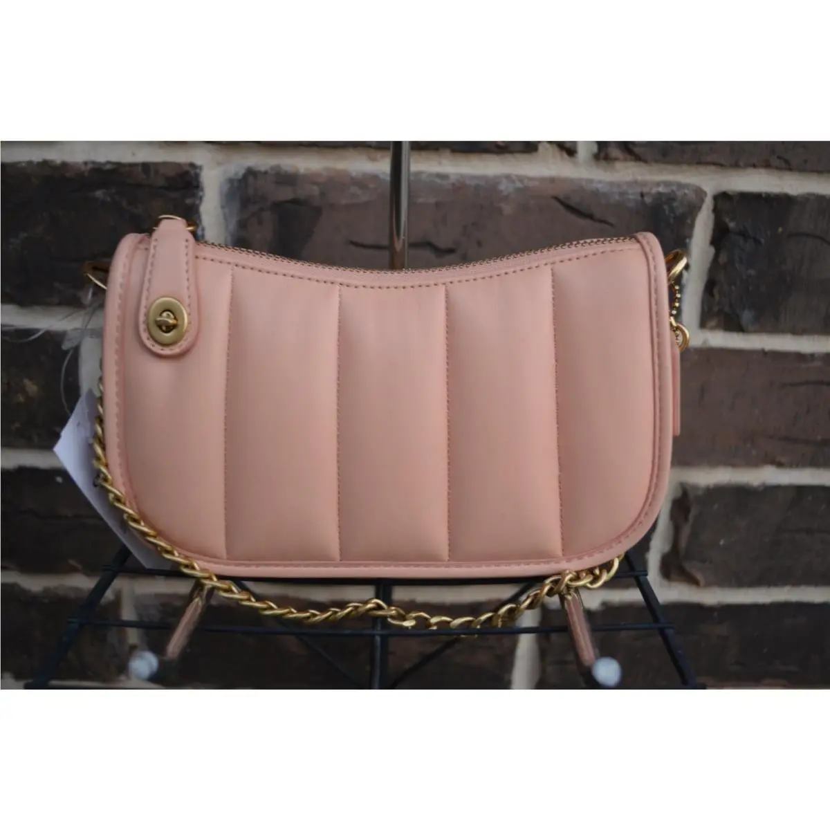 Coach Swinger 20 with Quilting Nappa Leather C3490 Brass / Faded Blush