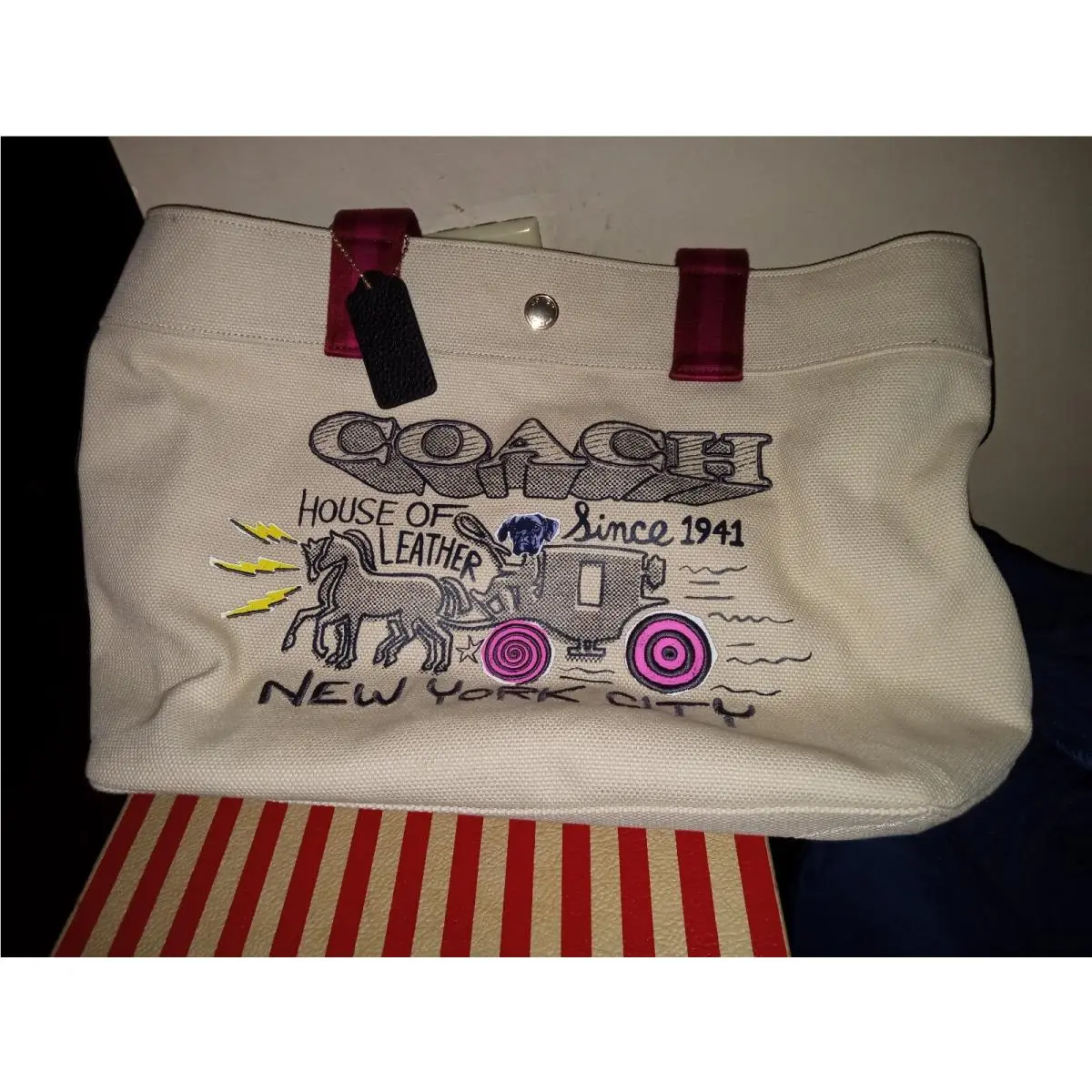 Coach House OF Leather Canvas Tote Bag Retails