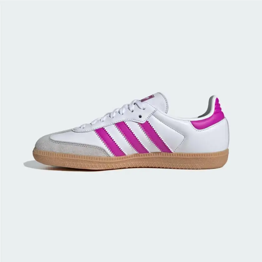 Sz 6.5 - Kid`s Adidas Samba OG J IH2873 White/purple/gum