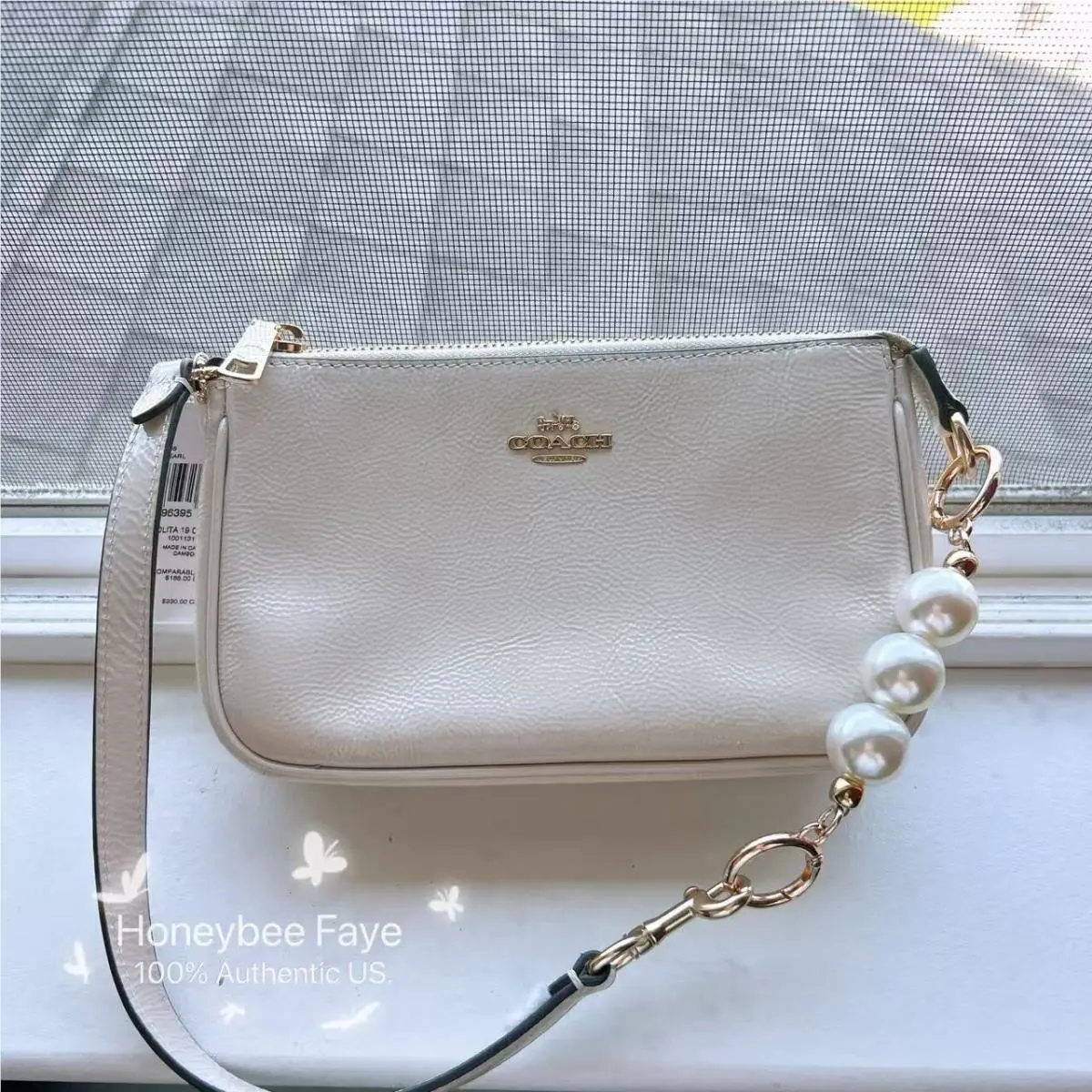 Coach Nolita 19 CW408 Gold/pearl Plus Extended Pearl Cha