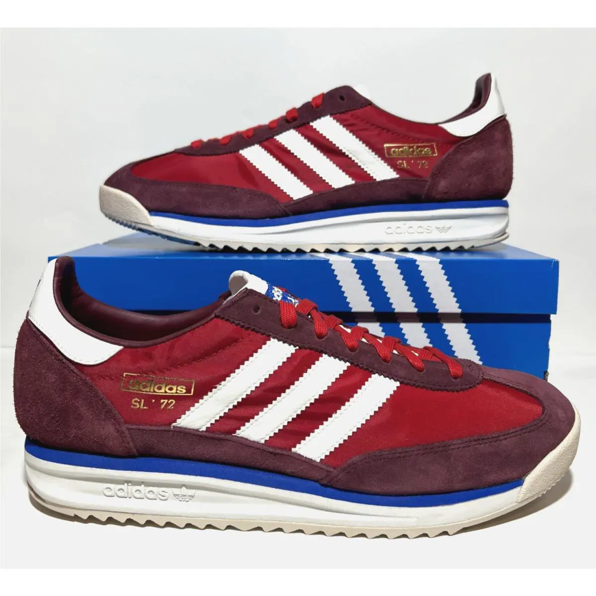 Adidas SL 72 RS Men`s Size 10.5 Athletic Casual Running Red White Blue Sneakers