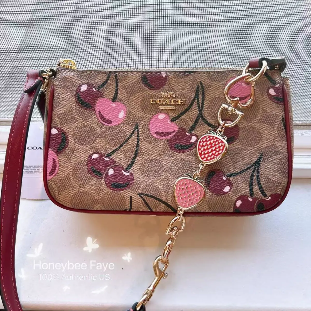 Coach Nolita 19 with Cherry Print CZ011 Plus Strawberry Cha
