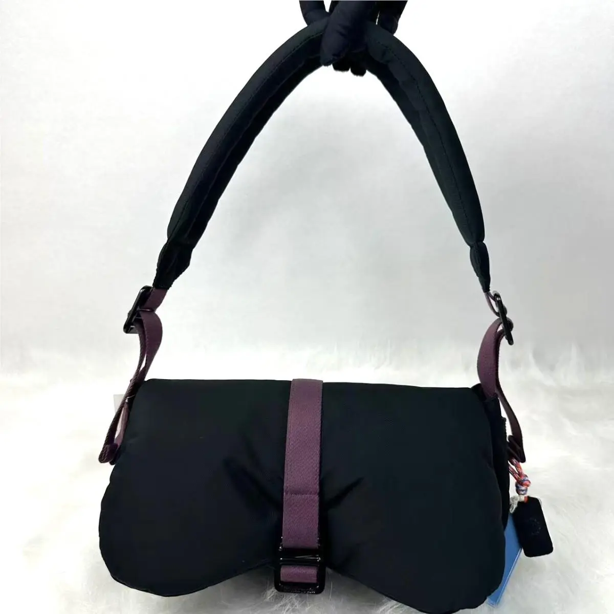 Coach Coachtopia Loop Puffy Wavy Dinky Shoulder Bag Black Rainbow CQ859
