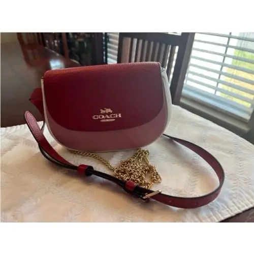 Outlet Saddle Belt Red Bag In Colorblock by Coach