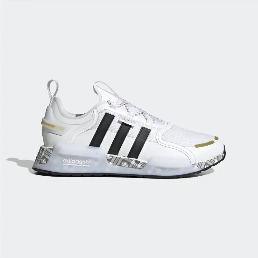 Size 8-Adidas NMD_R1 V3 Athletic Shoes-cloud White/core Black/gold Metallic