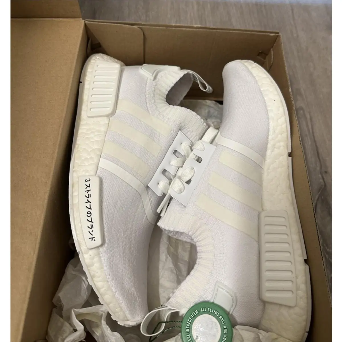 Adidas NMD_R1 Primeknit Japan Triple White-size 6.5. 6 1/2