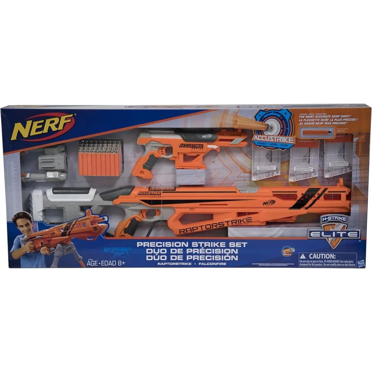 Nerf N-strike Elite Precision Strike Set Raptorstrike and Falconfire Blasters