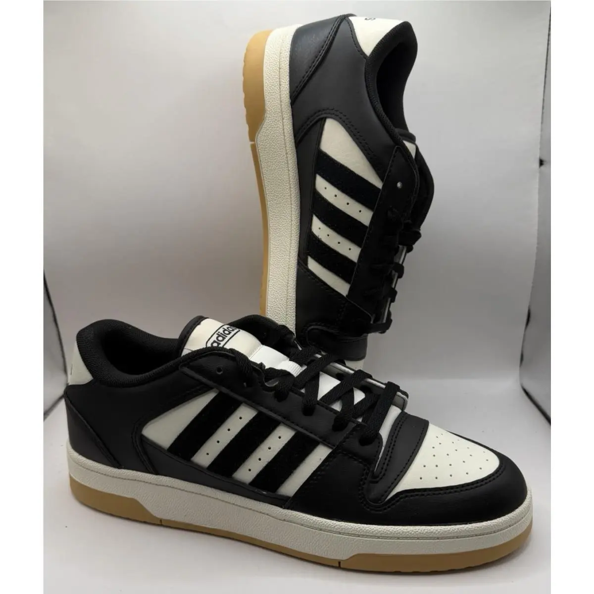 Adidas Shoes Men Size 8.5 Break Start Sneakers Black White Gum with OG Box