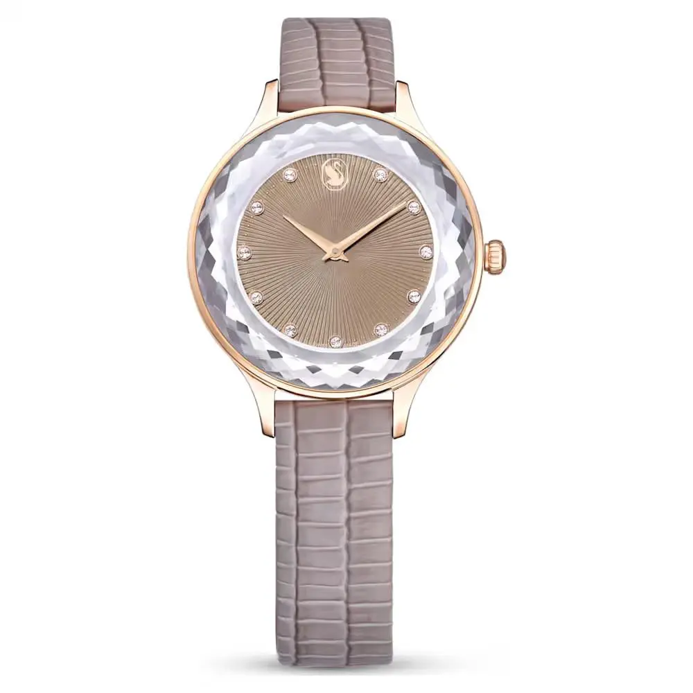 5649999 Women`s Watch Octea Nova Beige Leather Band by Swarovski