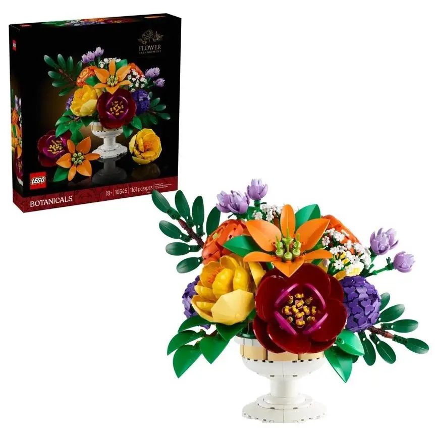 Lego Botanical Flower Arrangement 1161 Pieces 10345 Box