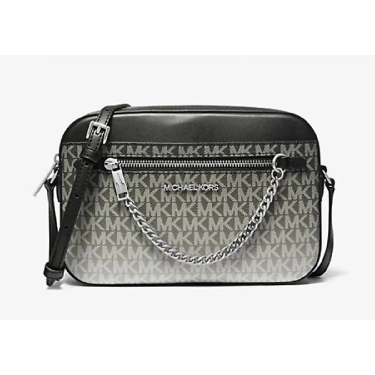 Michael Kors Jet Set Large Ombré Signature Logo Crossbody Body Blk 35R5STTC9V