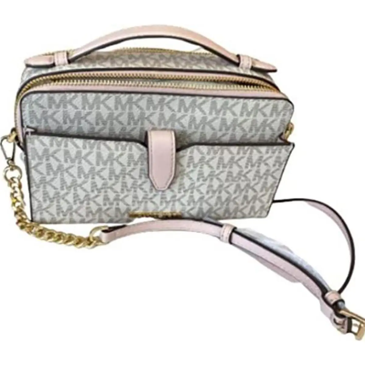 Michael Kors Medium Double Zip Phone Crossbody Powder Blush 35F2GTTC2B-424