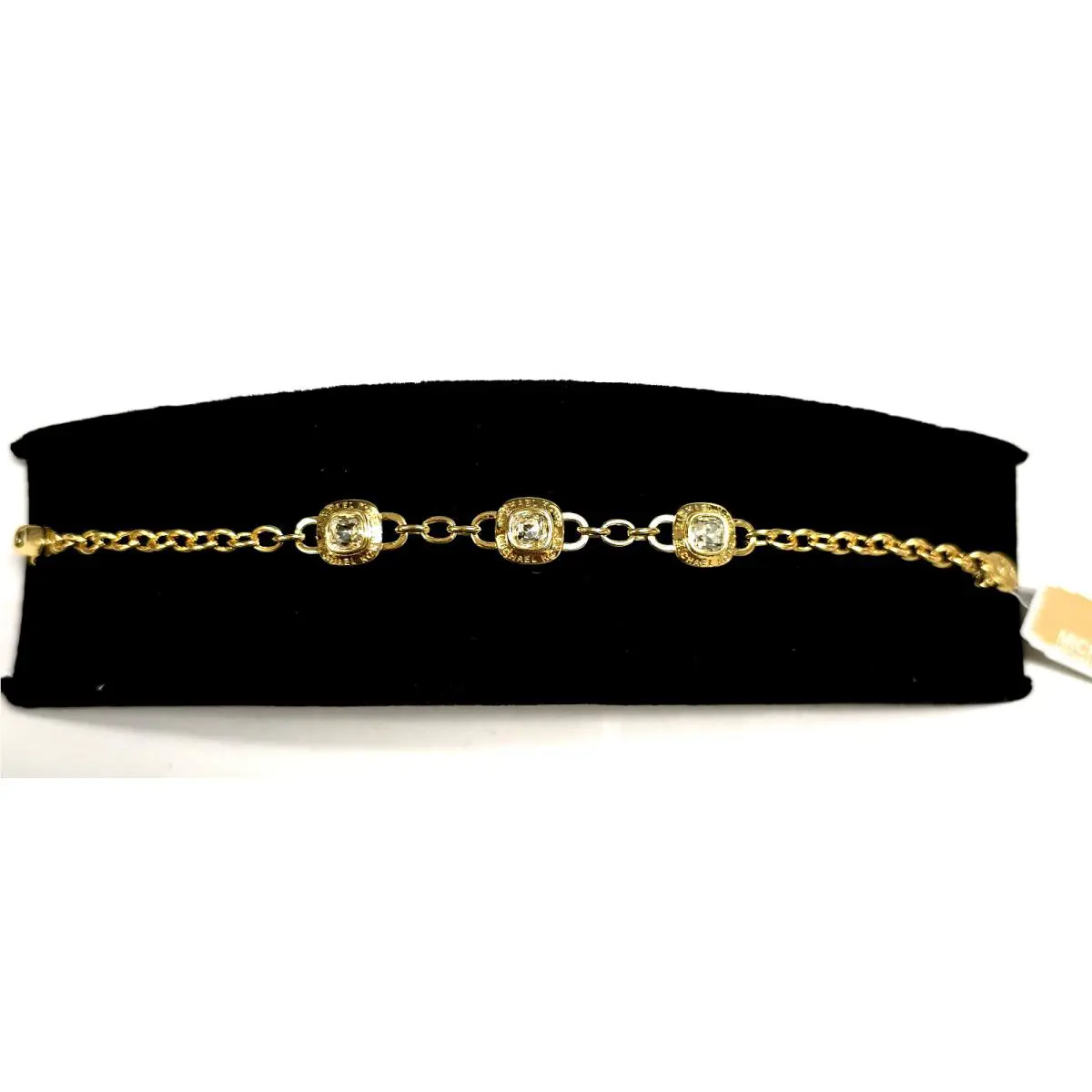 Michael Kors Gold Chain Crystal Signature Charm Bracelet MKJ8139