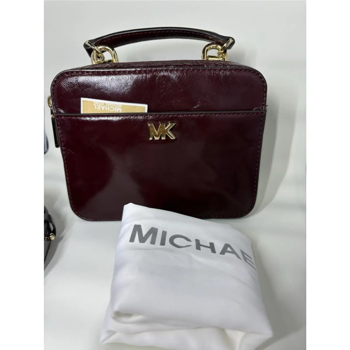Michael Kors Mott Mini Crinkled Calf Leather Crossbody Bag