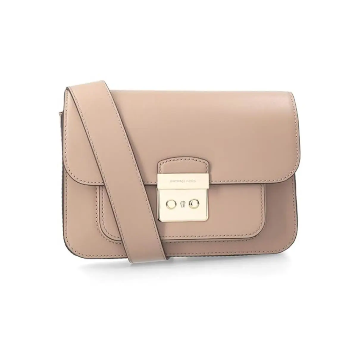 Michael Kors Sloan Large Shoulder Bag Leather Handbag Purse Ballet Pink Gold