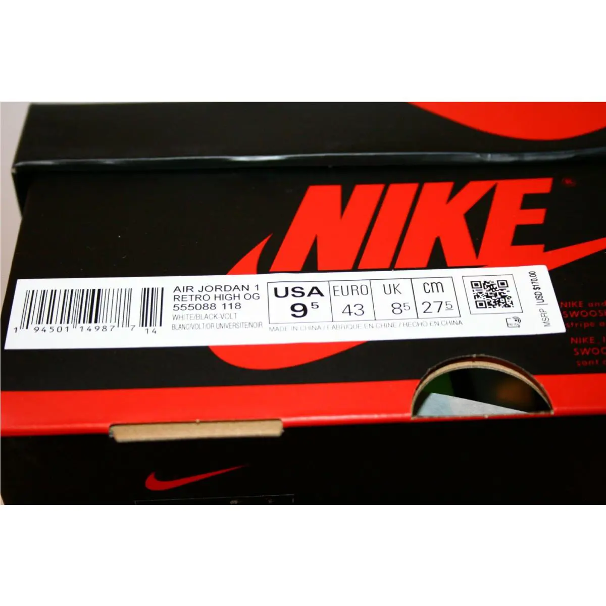 Nike shoes - Nike Air Jordan 1 - Air - 555088 118 - White 5
