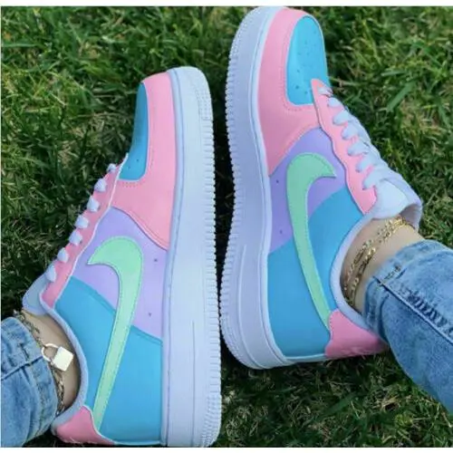 Nike shoes - Nike Air Force 1 - Air Force - CW2288-111 - White, Two Tone: Pastel Paradise Easter Green Blue Pink 0