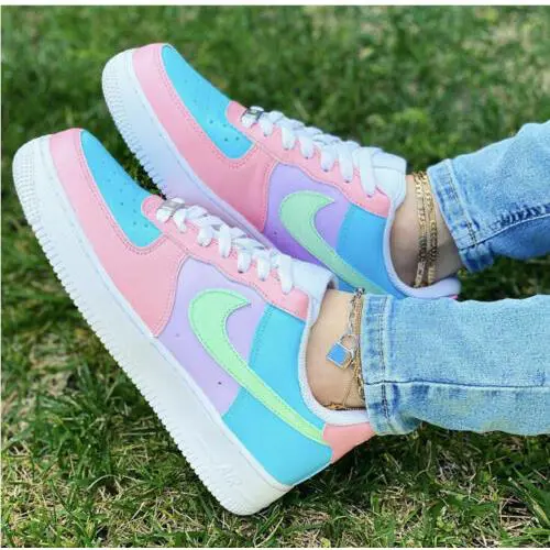 Nike shoes - Nike Air Force 1 - Air Force - CW2288-111 - White, Two Tone: Pastel Paradise Easter Green Blue Pink 5