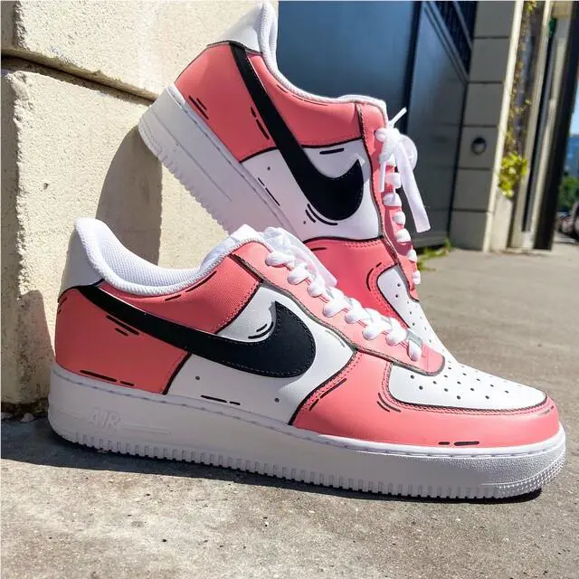 Nike shoes - Nike Air Force 1 - Air Force - CW2288-111 - White, Two Tone: Cartoon Pink Shoes White Black Outline 0