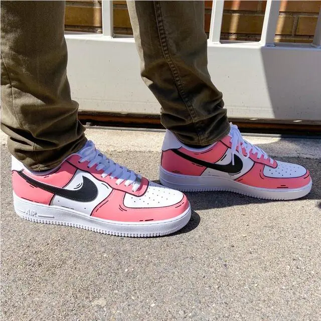 Nike shoes - Nike Air Force 1 - Air Force - CW2288-111 - White, Two Tone: Cartoon Pink Shoes White Black Outline 1